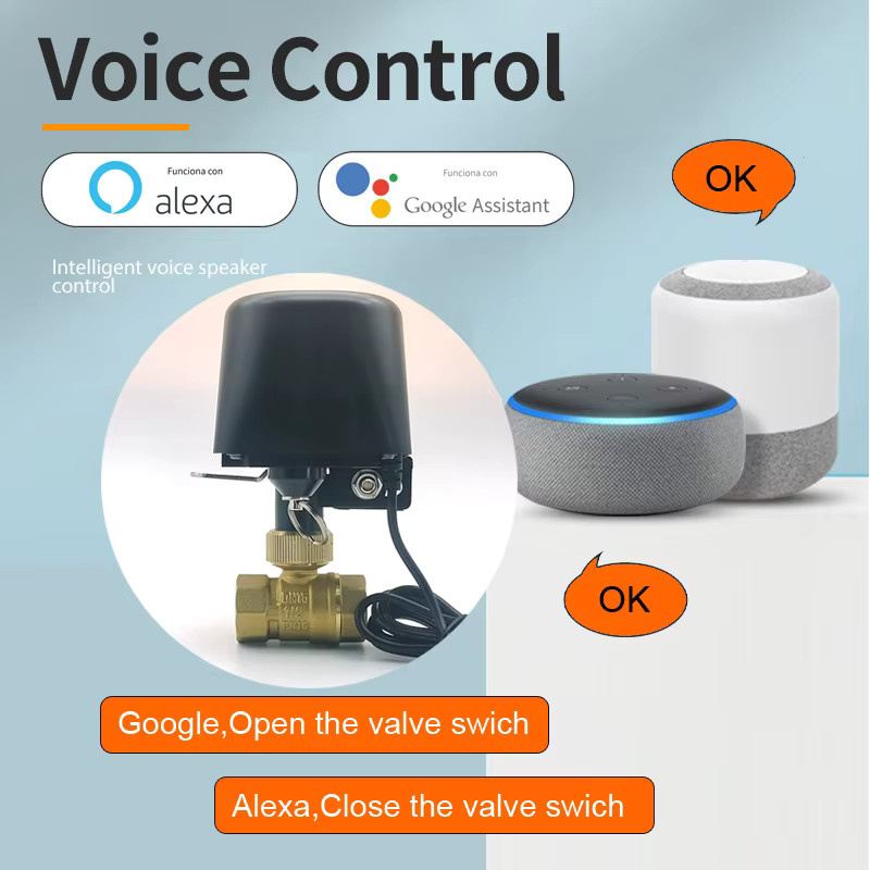 Smartes Wasserventil Tuya Zigbee oder Wifi Absperrkugelhahn mit Timer in Schwarz für Garten und Smart Home, kompatibel mit Alexa und Google Assistant, Anschluss 15 mm - Bild 3
