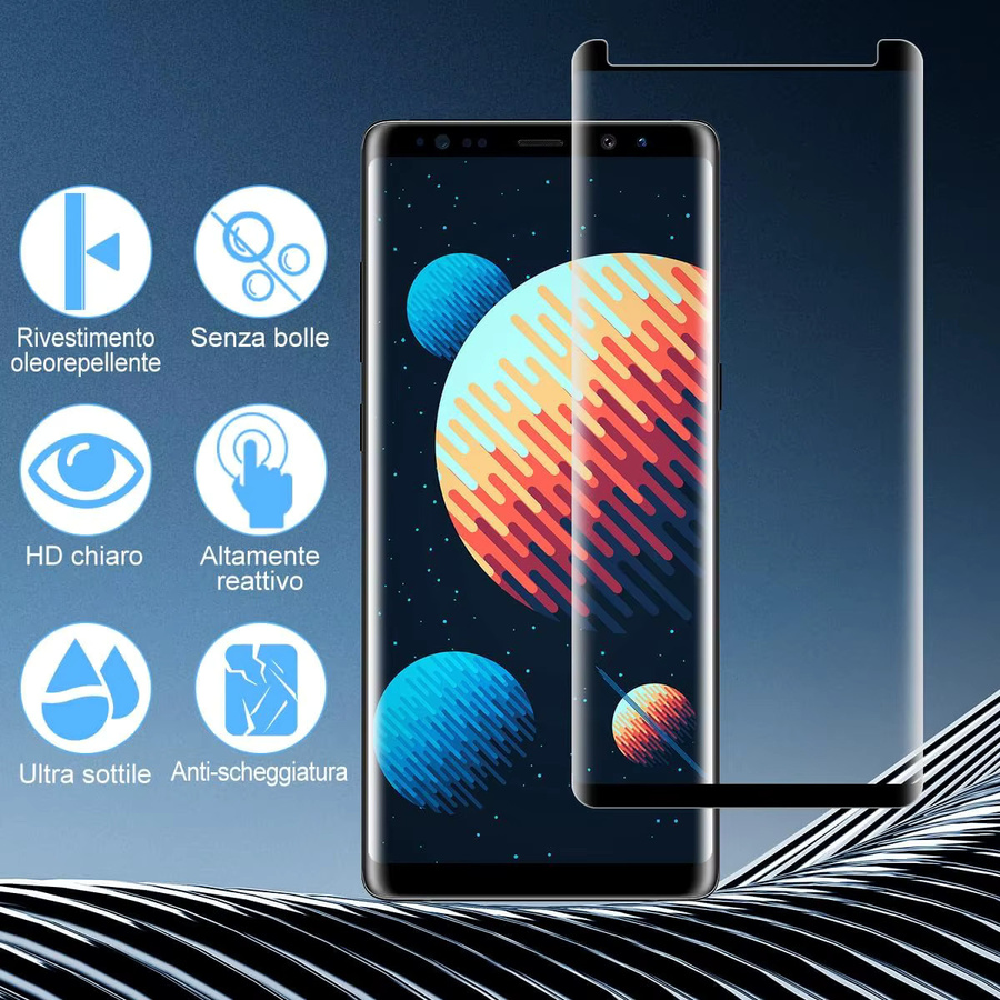 Displayschutzfolie aus gehärtetem Glas für Samsung Galaxy Note8 und Note9, transparent - Bild 2