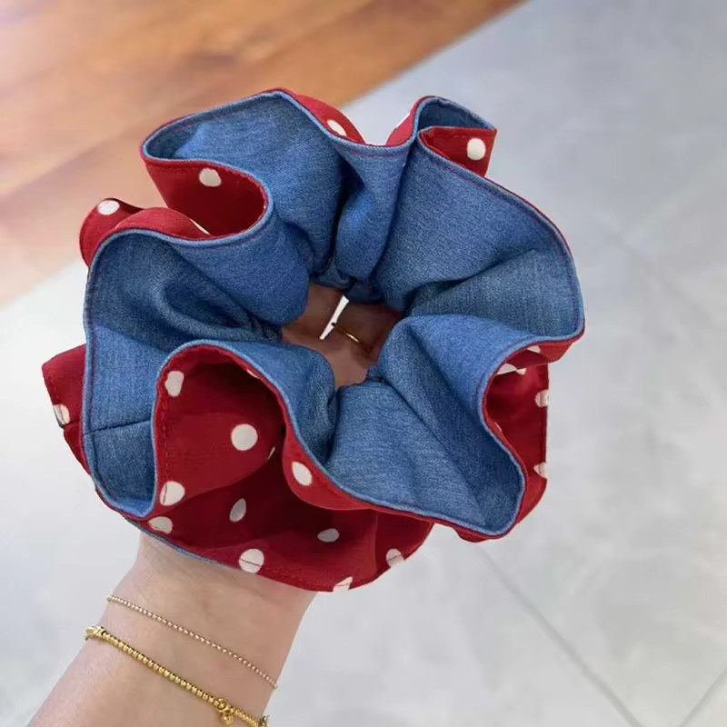HIYAYZ Haargummis, Rot, Denim-Stoff, Damen - Bild 4