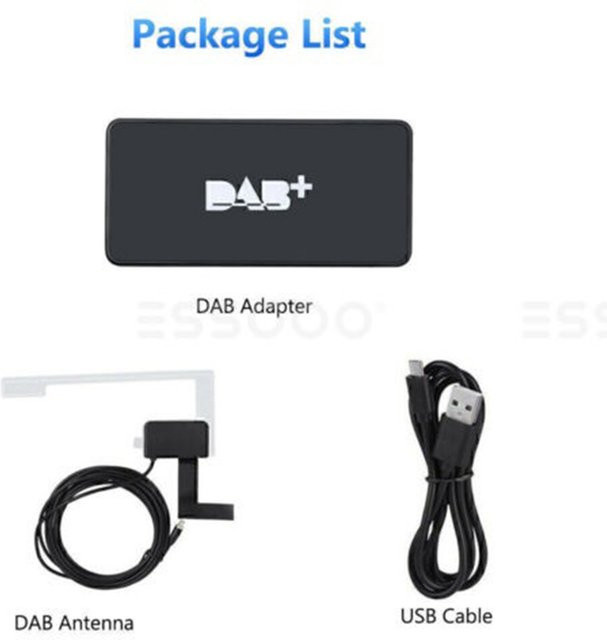 ESSGOO DAB+ Digitalradio-Box mit USB-Schnittstelle und Antenne für VW Autoradios, Schwarz - Bild 1