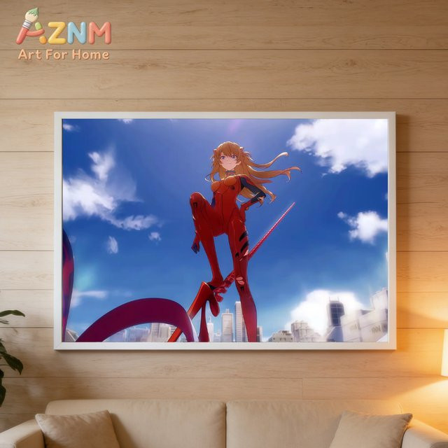 Neon Genesis Evangelion Anime-Poster als rahmenloser Leinwanddruck in Multicolour für deine Wanddekoration - Bild 1