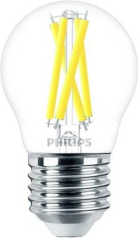Philips LED Glühlampe E27 Warmweiß, 3,4W, Filament, Transparent, Durchmesser: 45 mm, Höhe: 78 mm - Bild 1
