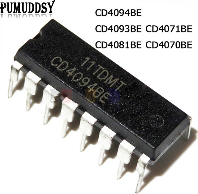 10er Set PUMUDDSY IC Chips CD4094BE CD4093BE CD4081BE CD4071BE CD4070BE in Schwarz - Bild 1