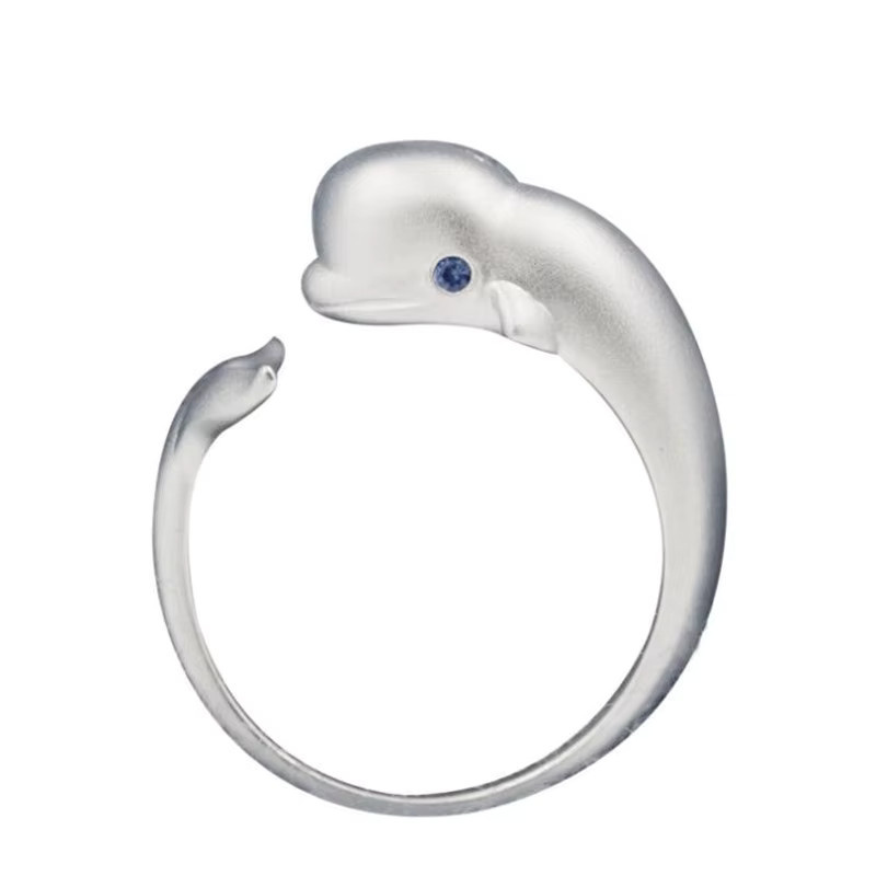 GaGa-Duck Ring 925 Silber, Wal Fisch, Kristall - Bild 3