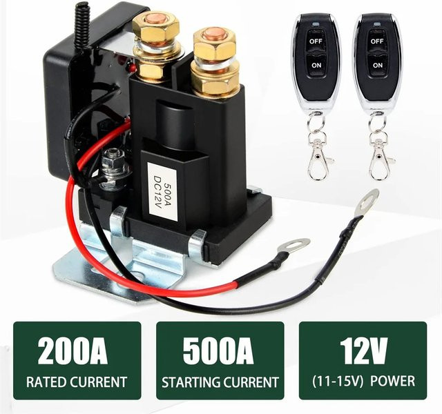 everso Batterieschalter-Relais 12 V mit Dual-Fernbedienung in Schwarz als Diebstahlsicherung und Kill-Schalter für Auto, Boot, Wohnmobil und Van - Bild 1