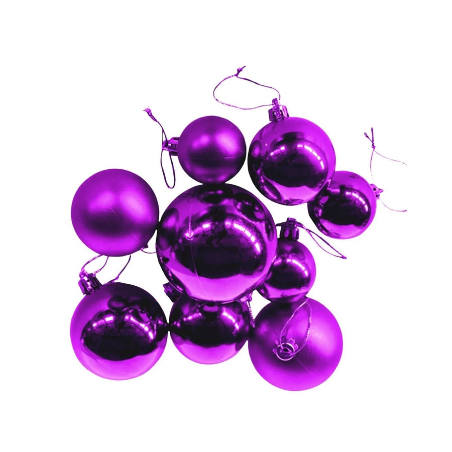 Lex Christbaumkugeln Lila, 30 Stück Runde Weihnachtskugeln aus Kunststoff für deinen Baumschmuck - Bild 2