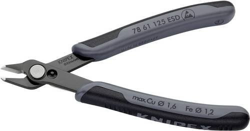 Knipex Super-Knips ESD Printzange ohne Facette, Farbe: Schwarz-Grau, Länge: 125 mm - Bild 1
