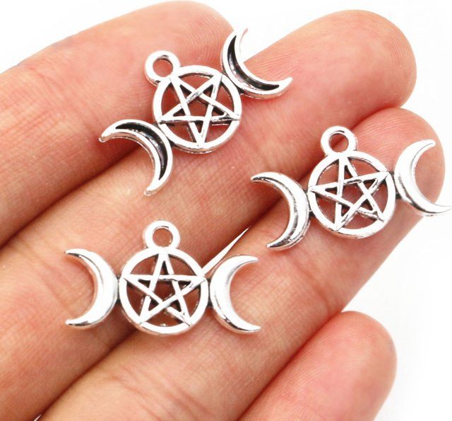 Star Trading Charms Anhänger, Silber, Star Moon, 14x22mm, Unisex - Bild 1