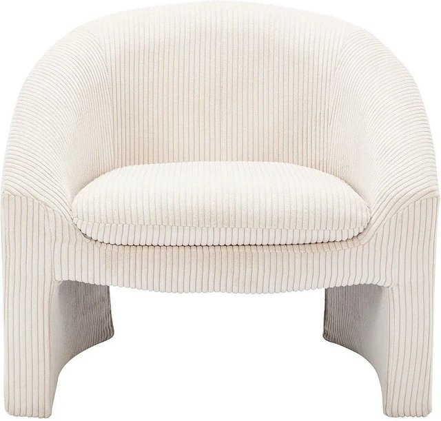 Sessel Ossana von Vente-unique mit gerader Rückenlehne in Cremefarben und Cord-Struktur, Höhe: 83 cm - Bild 1