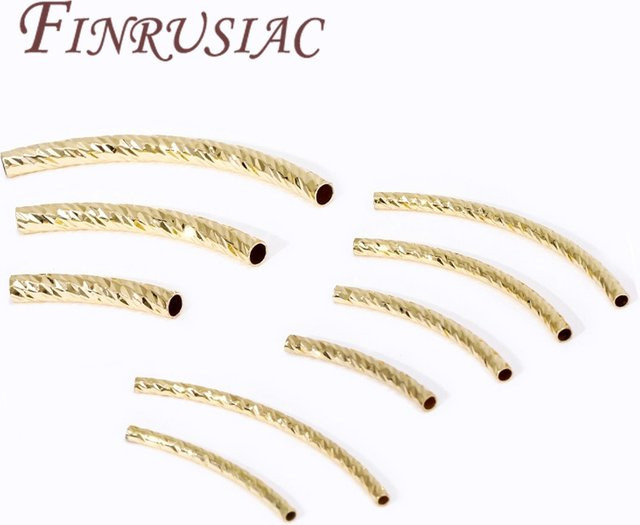 FINRUSIAC Verbindungsperlen 18K vergoldete Messing-Rohre, 20 Stück - Bild 1