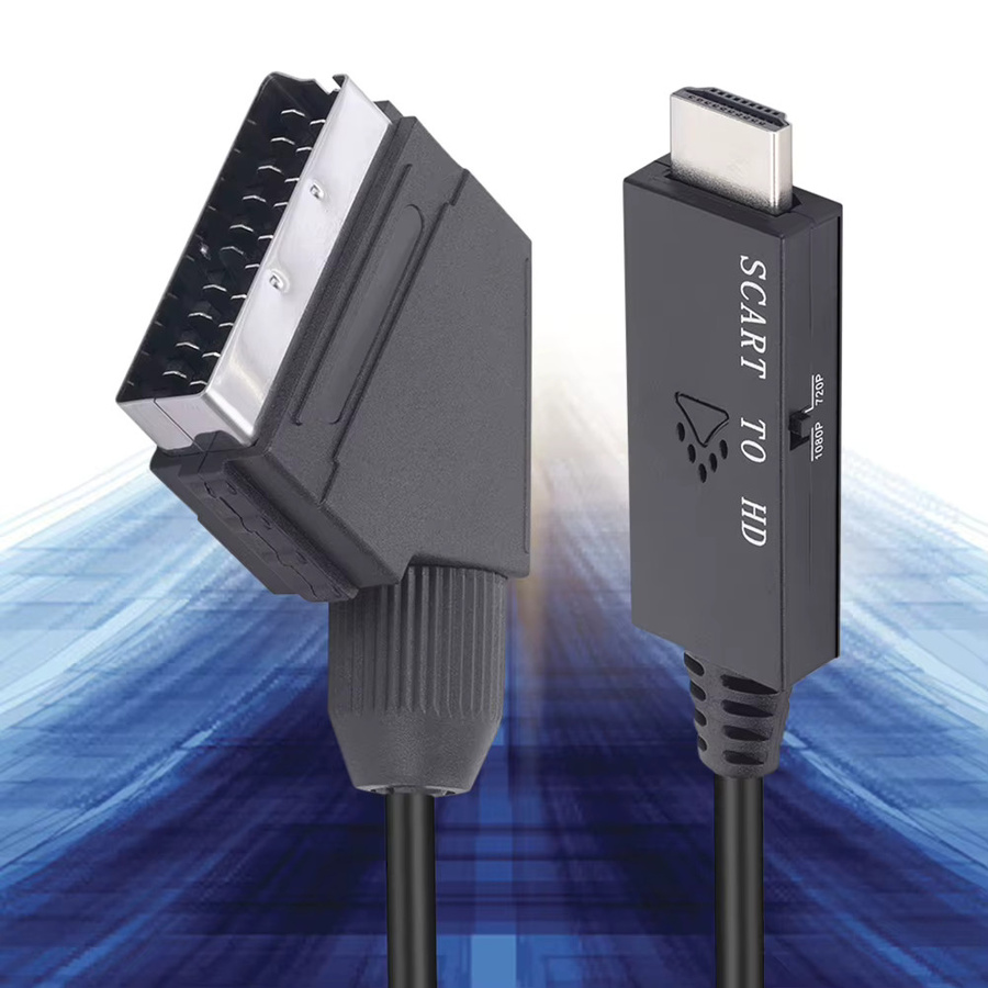 MOJOYCE SCART zu HDMI Video Audio Konverter Adapter in Schwarz für Full HD 1080P mit Micro USB Anschluss - Bild 5