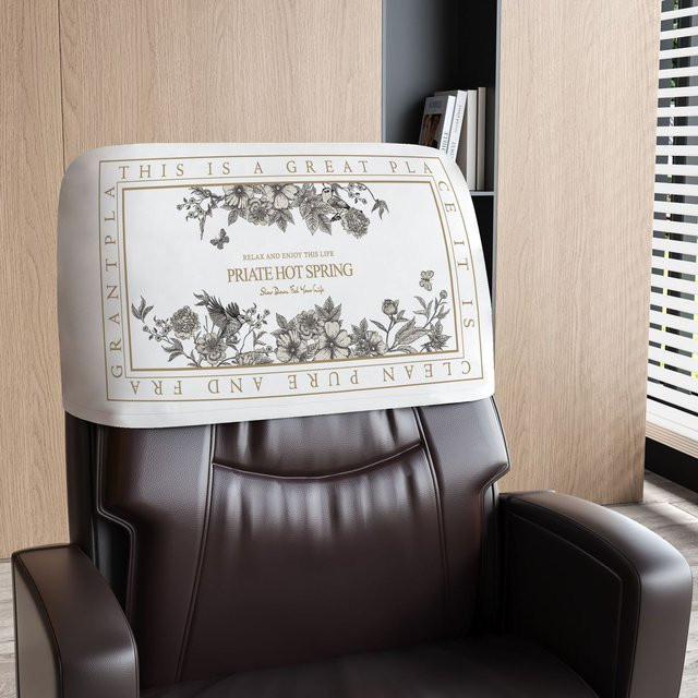 Universeller Stuhlbezug von Yiran Furniture mit floralem Design in Schwarz-Weiß für Büro und Massage Liegen, One Size - Bild 1