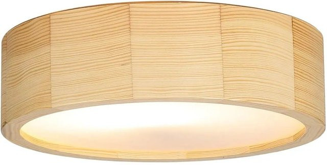 Licht-Erlebnisse Deckenleuchte aus Holz und Glas in Kiefer-Optik, rund, Durchmesser: 27 cm, E27 - Bild 1