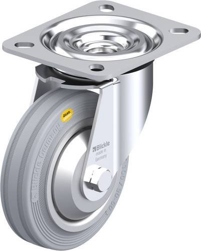 Blickle Lenkrolle L-RD 100R-VLI-FA in Grau mit Stahlgehäuse, Rad-Durchmesser: 100 mm, Tragfähigkeit: 100 kg - Bild 1