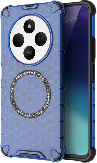 Techsuit MagSafe-Hülle HoneyComb Shield für Xiaomi Poco C75 und Redmi 14C in Blau - Bild 1