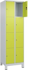 C+P Schließfachschrank Classic PLUS mit 2 Abteilen und Füßen, Viridingrün, B/T/H: 195 x 60 x 50 cm - Bild 1