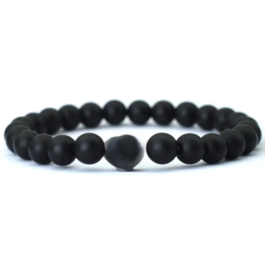 Noter Armband, Vulkangestein, Edelstein, Schwarz, Herren - Bild 3