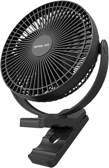 OPOLAR Tragbarer USB-Tischventilator mit 10000 mAh Akku, leiser Mini-Desktop-Ventilator in Schwarz - Bild 1