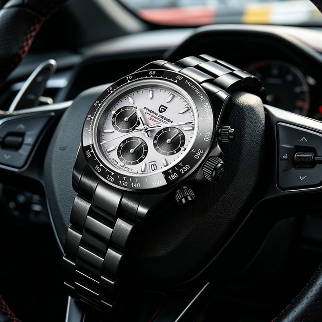 Pagani Design Chronograph, Quarz, Edelstahl, Grün, 40 mm, Herren - Bild 1
