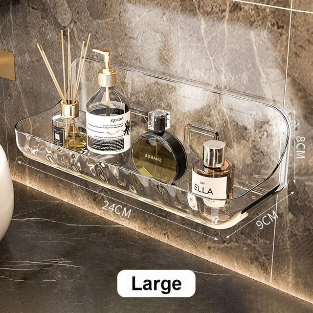 Yiran Furniture Eckregal für das Badezimmer, transparentes Wandregal aus Acryl und PET zur Montage ohne Bohren - Bild 1