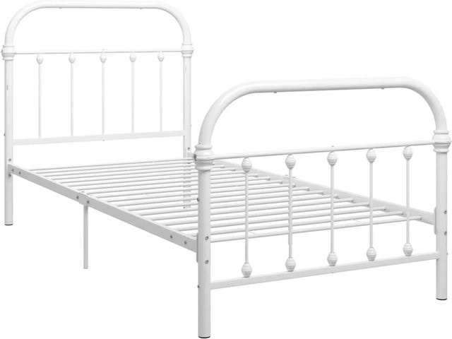 vidaXL Bettgestell aus Metall in Weiß, B/T: 100 x 200 cm - Bild 1