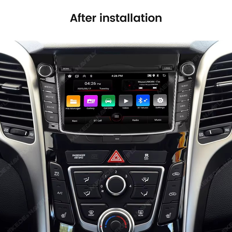 MEKEDE 7 Zoll Android Smart Auto Radio Stereo mit Carplay und Navigation für Hyundai I30 Elantra GT 2012–2017 in Schwarz - Bild 2
