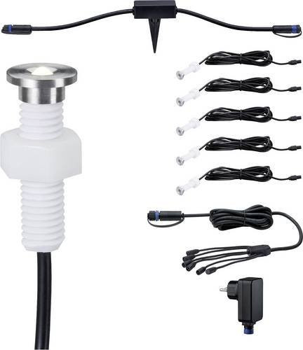 Paulmann MicroPen II Plug & Shine ZigBee LED-Außeneinbauleuchten Basis-Set, 5er Set, Silber, Warmweiß, 1.1W - Bild 1