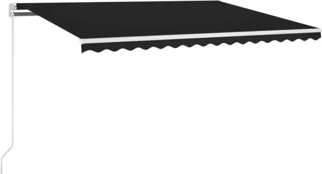 vidaXL Markise manuell einziehbar aus Aluminium und Polyestergewebe mit PU-Beschichtung, Farbe: Anthrazit, B/T/H: 400 x 350 x 350 cm - Bild 1