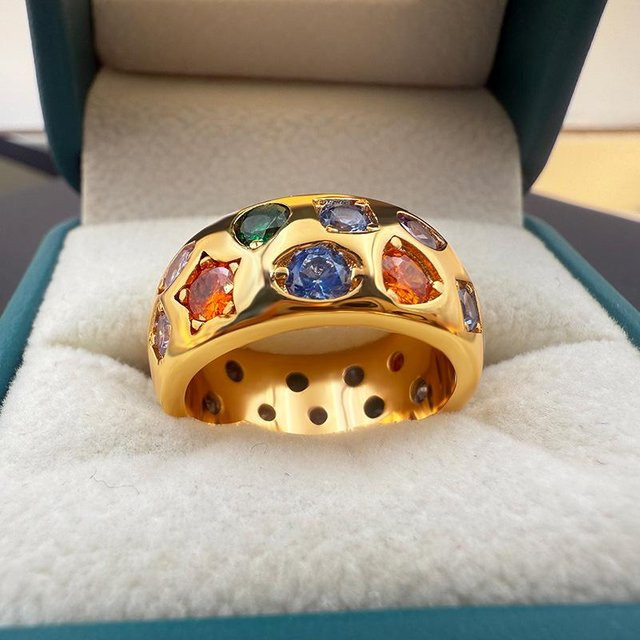 Ring, Zirkonia, grau, Damen, Größe 9 - Bild 1