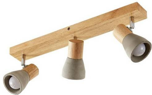Brumberg Aufbauleuchte Industrial Design in Holz und Betonoptik, Grau/Beige, E14, LED-kompatibel - Bild 1