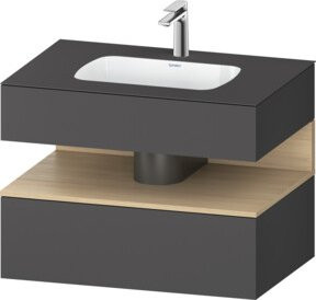 Duravit Einbauwaschtisch-Möbel-Set Qatego in Grau mit Konsole, B/T/H: 80 x 55 x 60 cm - Bild 1