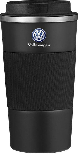 Volkswagen Edelstahl Thermobecher für Kaffee und Reise, 500 ml, Schwarz - Bild 1