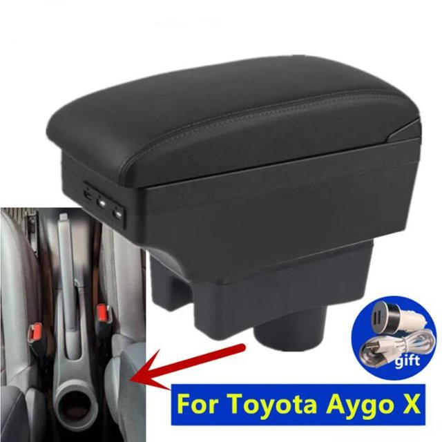 HuangZM Armlehnenbox für Toyota Aygo X als Auto-Zubehör für die Innenausstattung, Schwarz - Bild 1