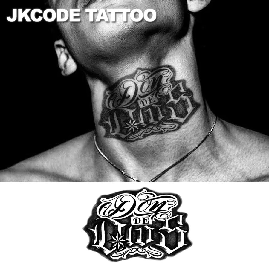 JKCODE TATTOO Semi-Permanent-Tattoo, Graffiti-Text, wasserfest - Bild 3