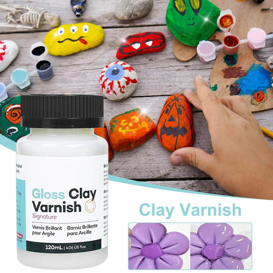Glänzender Acryllack für Tonkeramik, Holz und Ölgemälde, transparent, wasserbasiert und wetterfest, 120 ml - Bild 3