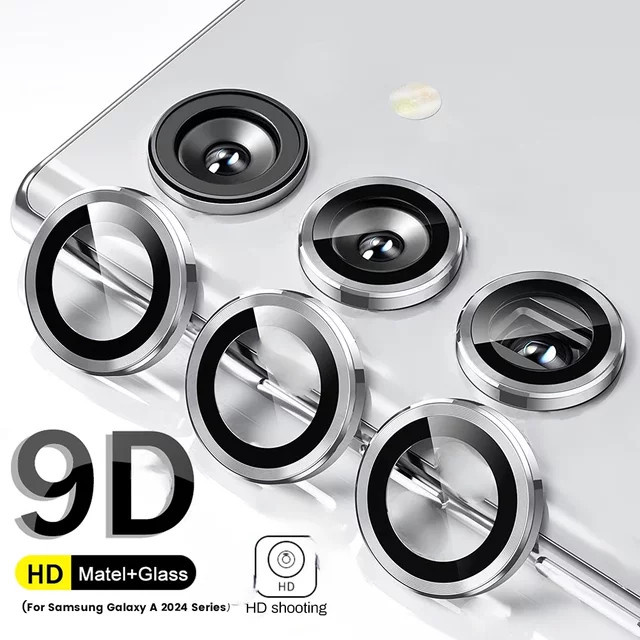 Metallring-Rückkamera-Schutz für Samsung Galaxy A57 A37 A55 A35 A25 A15 A54 A34 A14 HD-Objektivglas Zubehör in Schwarz - Bild 1