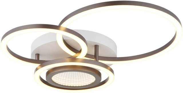 Globo Lighting Deckenleuchte modern in Weiß, Schwarz und Braun aus Metall, Kunststoff und Glas, B/H/T: 39 x 49 x 10 cm - Bild 1