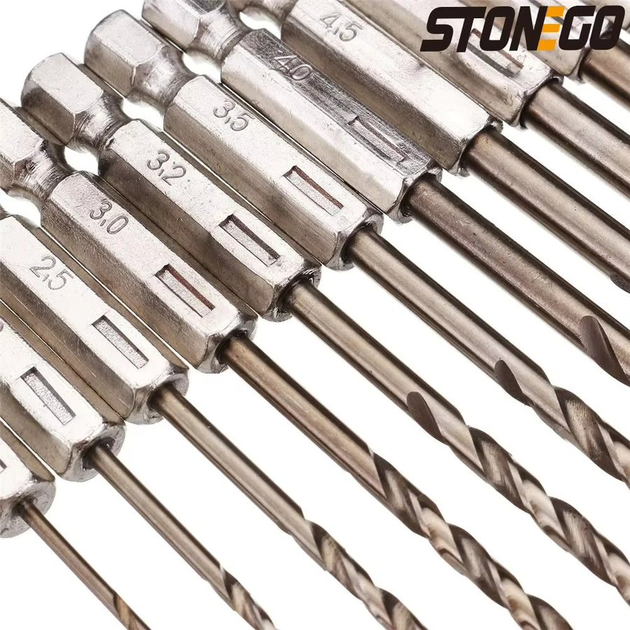 STONEGO 13-teiliges Spiralbohrer-Set aus Kobalt-HSS-Co-M35 mit Sechskantschaft, 1,5–6,5 mm, hochpräzise Schneidwerkzeuge für Holz und Metall - Bild 3