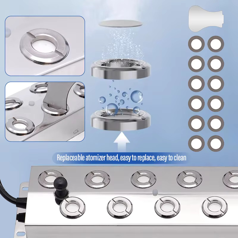 IHERDSMAN 12-Kopf-Ultraschall-Nebelmaschine in Silber aus Edelstahl für Hydrokultur und Luftbefeuchtung - Bild 2