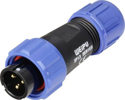 Weipu SP1310 Rundsteckverbinder Serie SP13, 3-polig, gerade, Blau - Bild 1