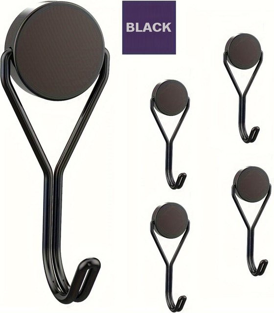New Feeling Magnethaken Set aus Edelstahl in Schwarz mit drehbarem Haken und 11,8 kg Tragkraft - Bild 1