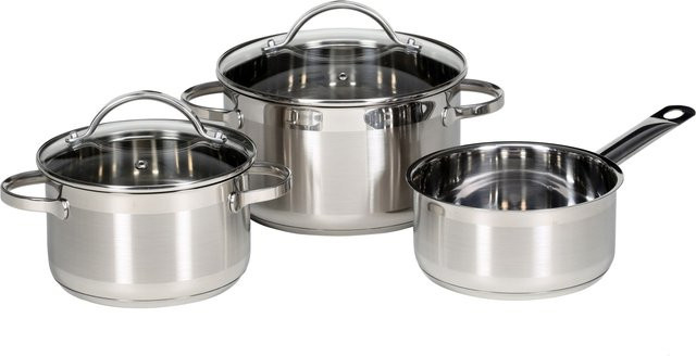 3-teiliges Edelstahl-Topfset Ohio in Silber - Bild 1
