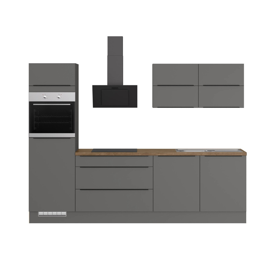 Moderne Küchenzeile IMPULS IKZ12806L in Grafit mit Soft-Close-Funktion, Breite: 280 cm, Höhe: 206,2 cm, Tiefe: 60 cm - Bild 2