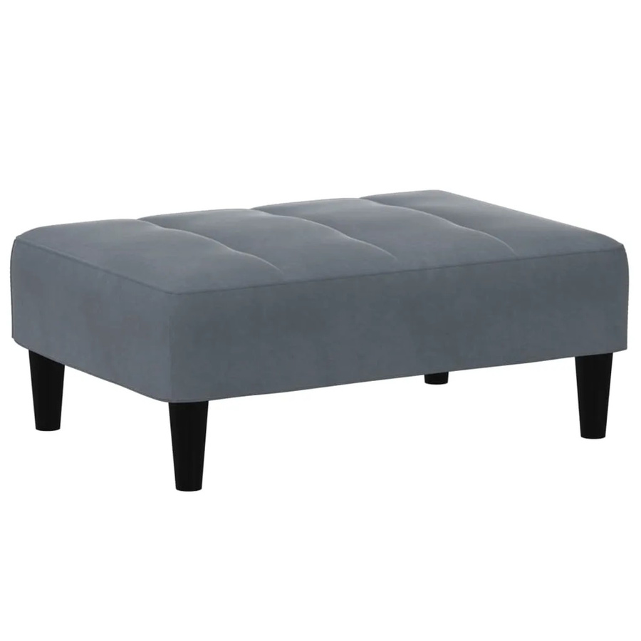 vidaXL Fußhocker aus Samt in Dunkelgrau, B/T/H: 77 x 55 x 31 cm - Bild 2