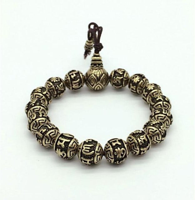 Armband, Messing, Schwarz, Perlen, Unisex - Bild 1