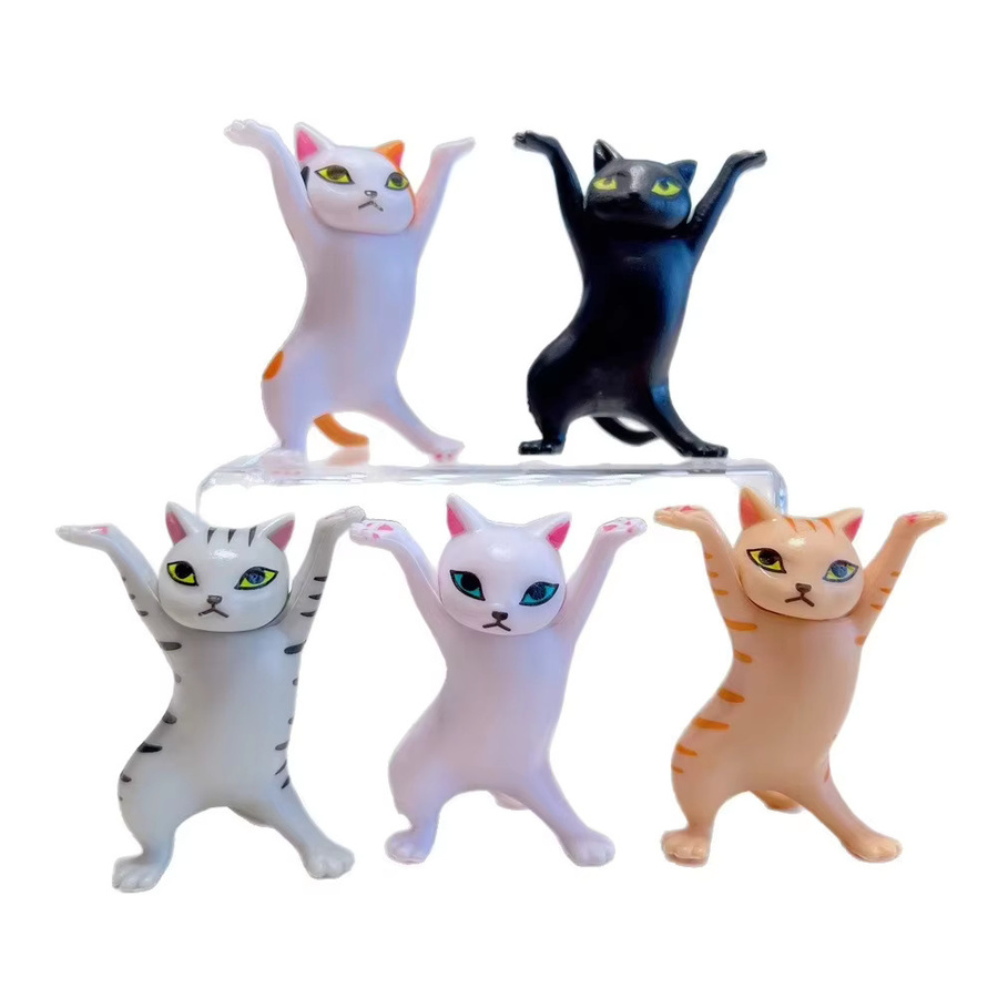 Tanzende Katze Animationsfigur als Dekoartikel und Stifthalter in Multicolor aus Resin - Bild 2
