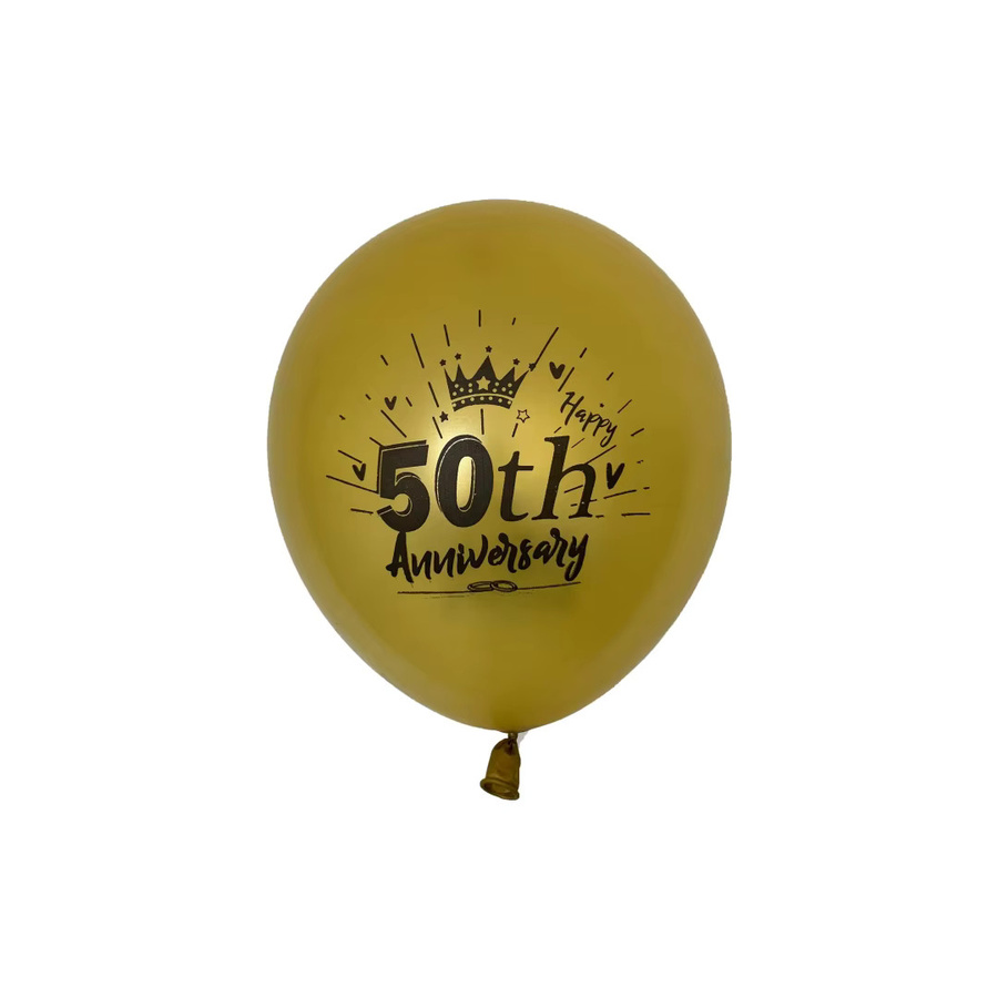 10 Stück KUKUZHU Konfetti-Luftballons mit Krone in Gold für die 50 Jahre Geburtstagsfeier, Latex- und Folienballons, Durchmesser: 30,5 cm - Bild 2