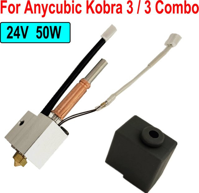 Anycubic Kobra 3 Combo Hotend Kit mit 0,4 mm, 0,6 mm und 0,2 mm Düsen für 3D Drucker Zubehör 24V 50W - Bild 1