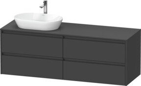 Duravit Waschtischunterschrank Ketho.2 in Grau Matt, wandhängend mit 4 Schubladen, Breite: 160 cm, Tiefe: 55 cm - Bild 1