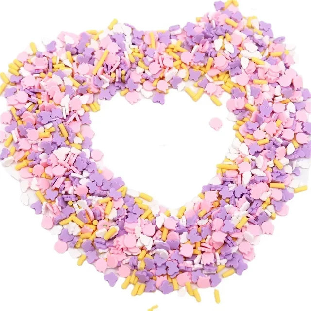 Bunte Blumen aus Polymer Clay für Nail Art, Scrapbooking und Schleim Dekoration, 10g - Bild 1
